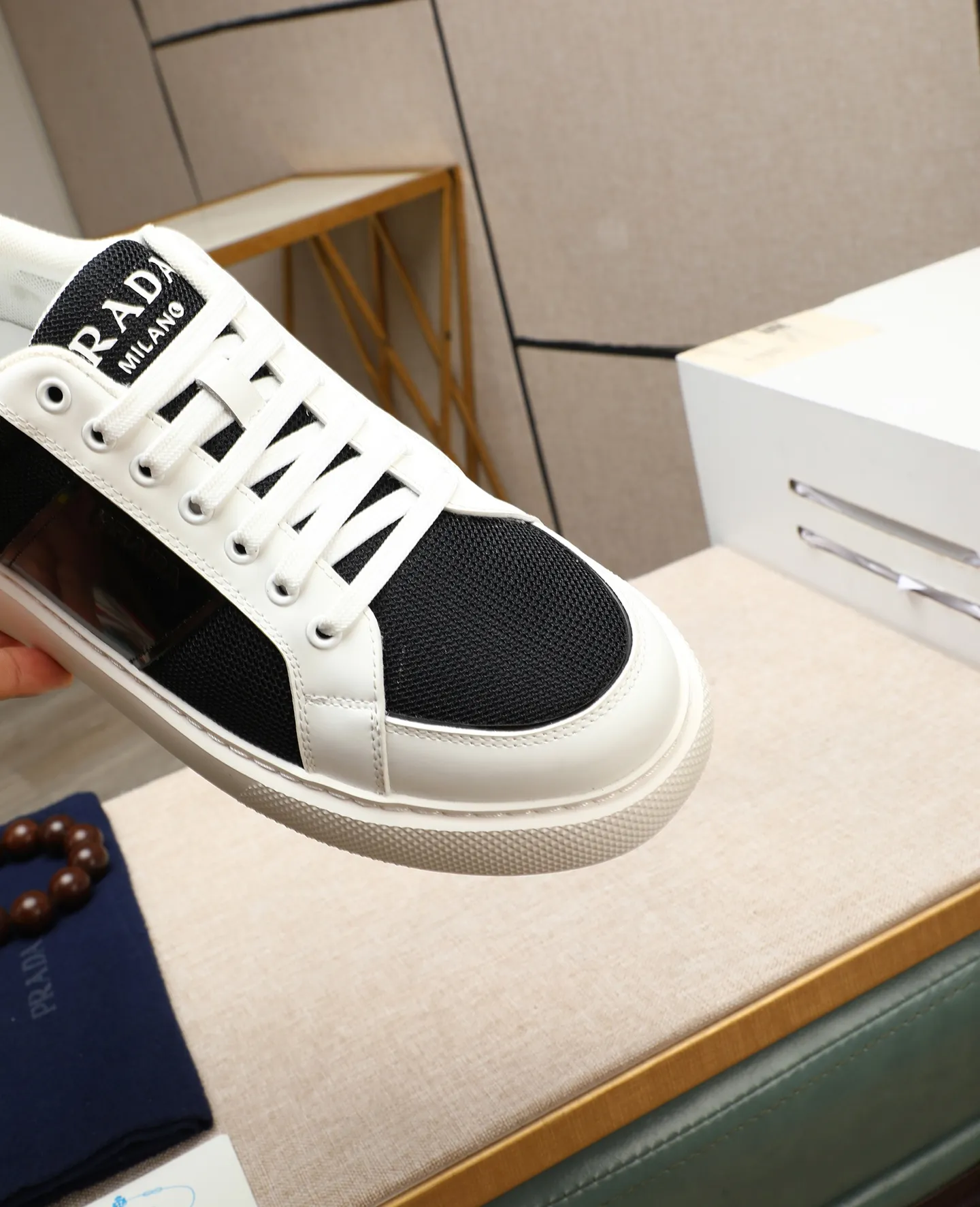 Men's shoes 💰580 [PRADA] Prada - High-end quality original order - Upper: 🔝 silk calfskin, brand canvas cloth, brand metal fasteners - Lining: mesh, foot pads; top-grade cowhide - Outsole: ultra-light TPU foam; molded outsole - Ultra-high quality control·Fine workmanship: highlighted (high-end·luxury·grade) -Size: 38-44 (45 can be customized) Wang